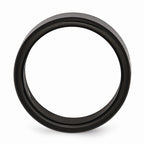 Chisel Stainless Steel Brushed Black Ip-plated With Cross 9mm Wedding Band