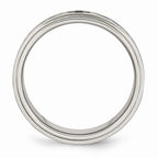 Chisel Stainless Steel Enamel Swirl Design 8mm Brushed/polished Wedding Band