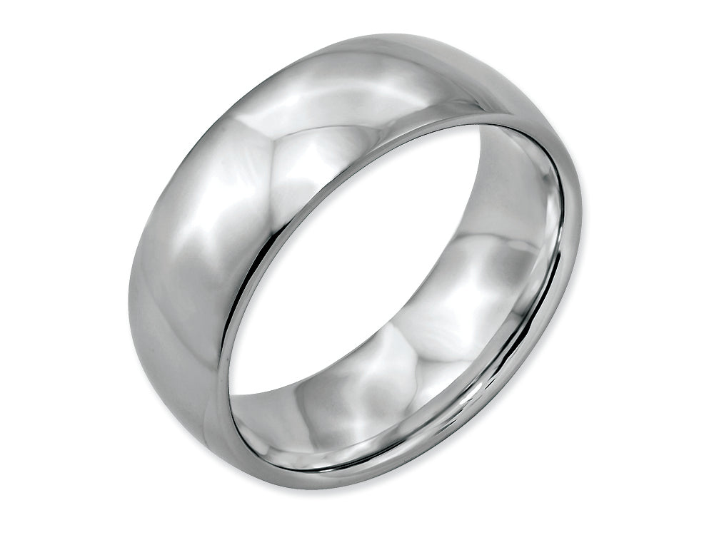 Chisel Stainless Steel 8mm Polished Wedding Band