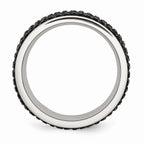 Chisel Stainless Steel Black Crystal 9mm Eternity  Ring