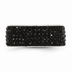 Chisel Stainless Steel Black Crystal 9mm Eternity  Ring