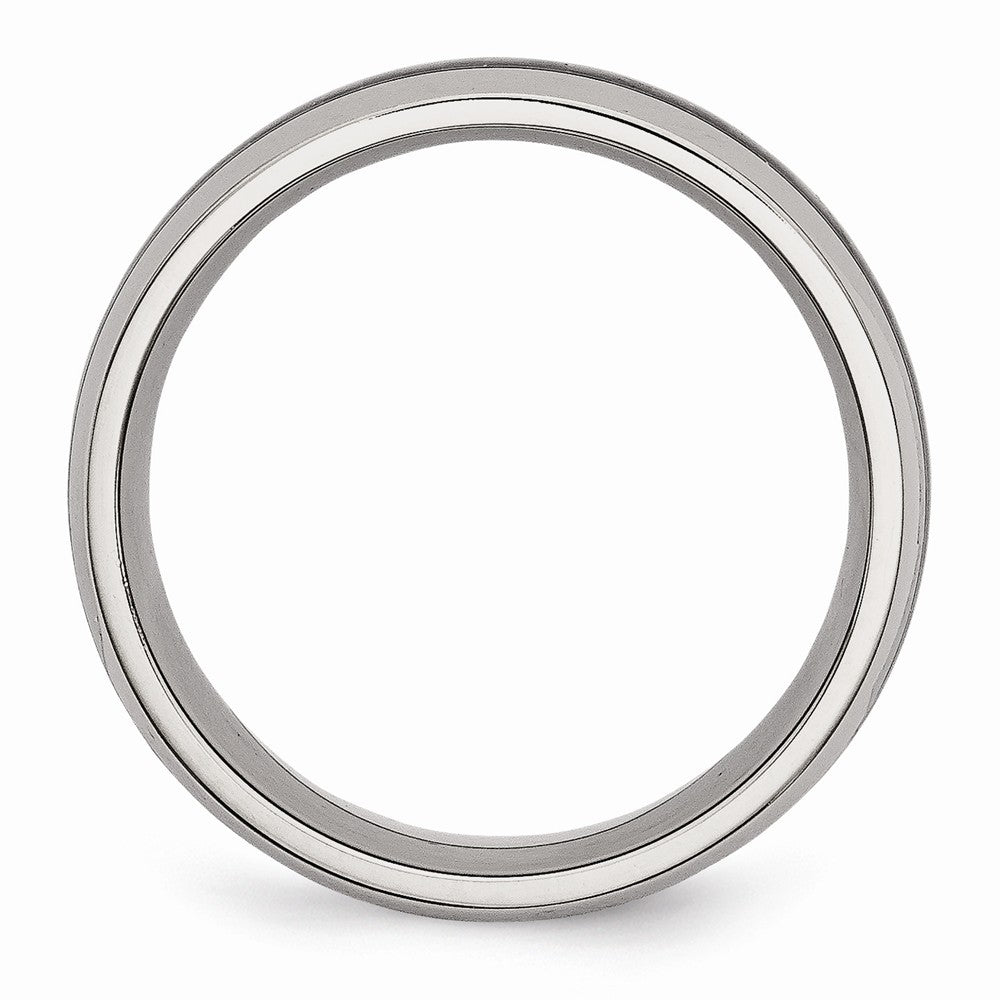 Chisel Stainless Steel And Black Carbon Fiber 8mm Polished Wedding Band