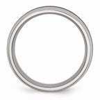 Chisel Stainless Steel And Black Carbon Fiber 8mm Polished Wedding Band