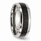 Chisel Stainless Steel And Black Carbon Fiber 8mm Polished Wedding Band