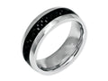 Chisel Stainless Steel And Black Carbon Fiber 8mm Polished Wedding Band