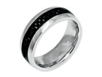 Chisel Stainless Steel And Black Carbon Fiber 8mm Polished Wedding Band