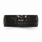 Chisel Stainless Steel Black Ip-plated Hammered 8mm Wedding Band