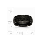 Chisel Stainless Steel Black Ip-plated Hammered 8mm Wedding Band