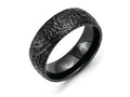 Chisel Stainless Steel Black Ip-plated Hammered 8mm Wedding Band