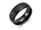 Chisel Stainless Steel Black Ip-plated Hammered 8mm Wedding Band