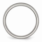 Chisel Stainless Steel And Black Carbon Fiber 6mm Polished Wedding Band