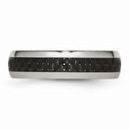 Chisel Stainless Steel And Black Carbon Fiber 6mm Polished Wedding Band
