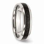 Chisel Stainless Steel And Black Carbon Fiber 6mm Polished Wedding Band