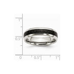 Chisel Stainless Steel And Black Carbon Fiber 6mm Polished Wedding Band