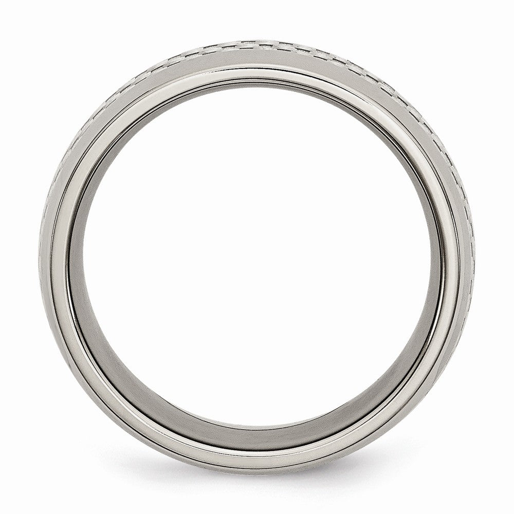 Chisel Stainless Steel And Grey Carbon Fiber 8mm Polished Wedding Band