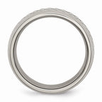 Chisel Stainless Steel And Grey Carbon Fiber 8mm Polished Wedding Band