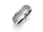 Chisel Stainless Steel And Grey Carbon Fiber 8mm Polished Wedding Band