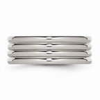 Chisel Stainless Steel Grooved 8mm Polished Wedding Band