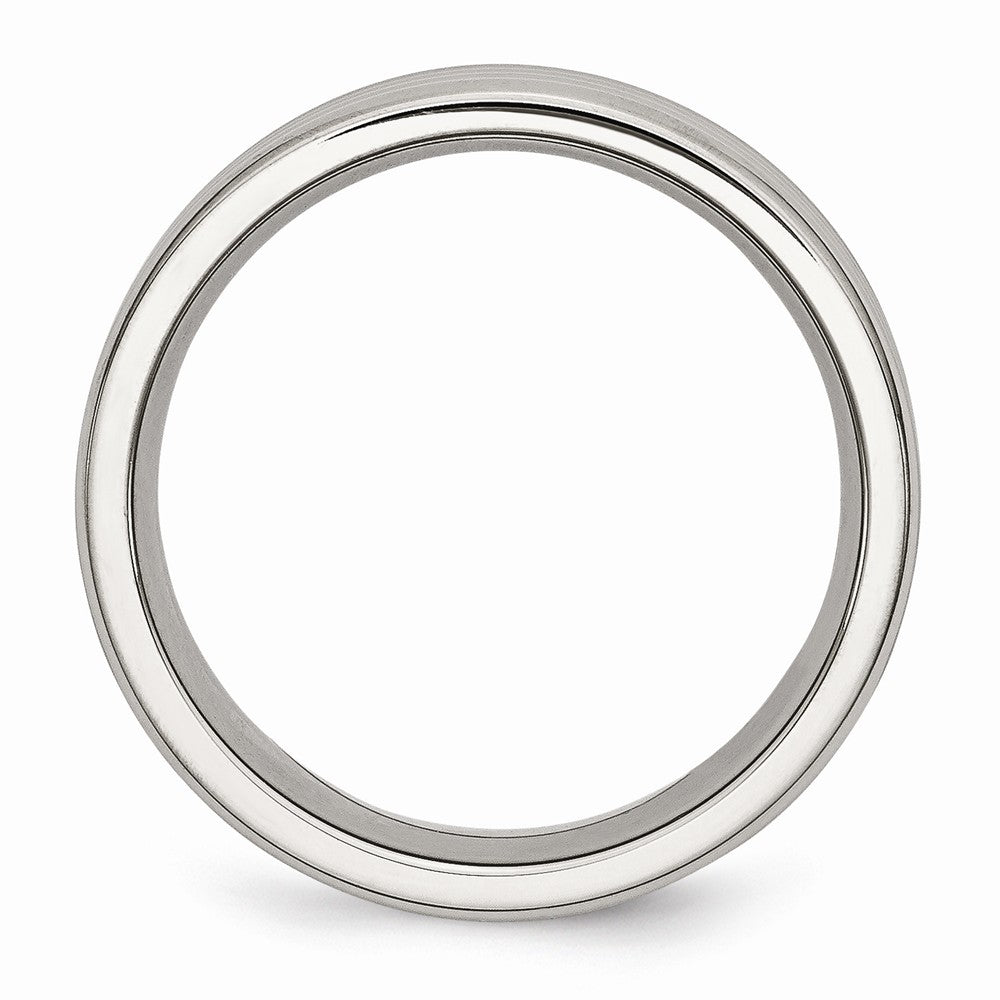Chisel Stainless Steel Grooved 8mm Polished Wedding Band