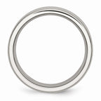 Chisel Stainless Steel Grooved 8mm Polished Wedding Band