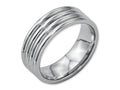 Chisel Stainless Steel Grooved 8mm Polished Wedding Band