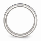 Chisel Stainless Steel Blue Carbon Fiber Inlay Polished Wedding Band