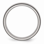 Chisel Stainless Steel Black Rubber 8mm Brushed Wedding Band