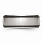 Chisel Stainless Steel Black Rubber 8mm Brushed Wedding Band