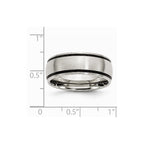 Chisel Stainless Steel Black Rubber 8mm Brushed Wedding Band