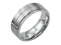 Chisel Stainless Steel Grooved 8mm Brushed/polished Ridged Edge Wedding Band