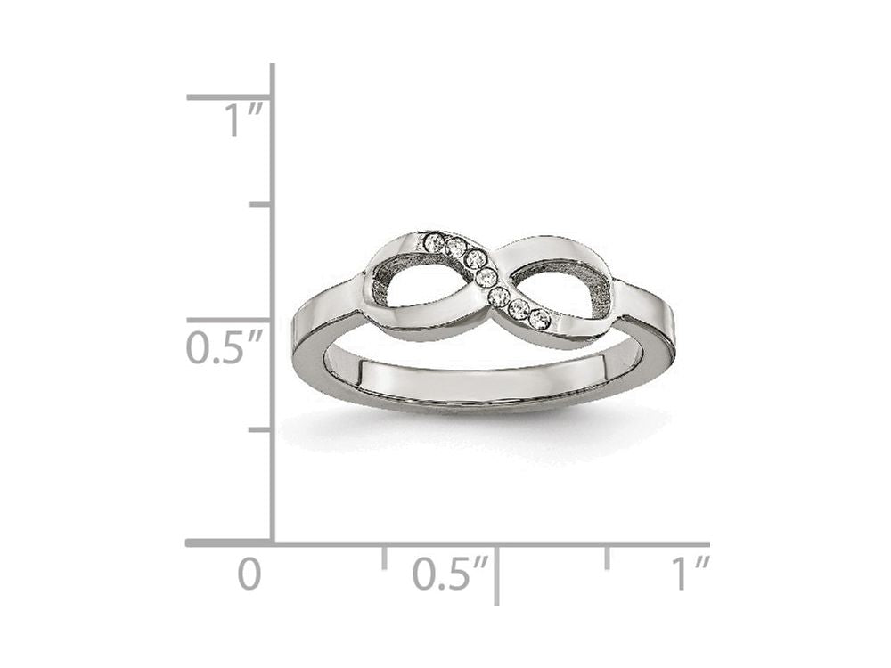 FJC Finejewelers Stainless Steel Polished Infinity Symbol CZ Ring