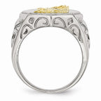 Chisel Stainless Steel Yellow Ip-plated Eagle Polished Ring
