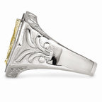 Chisel Stainless Steel Yellow Ip-plated Eagle Polished Ring
