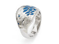 Chisel Stainless Steel Polished Blue Enamel Eagle Ring