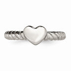 Chisel Stainless Steel Polished Twisted Heart Ring