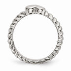 Chisel Stainless Steel Polished Twisted Heart Ring