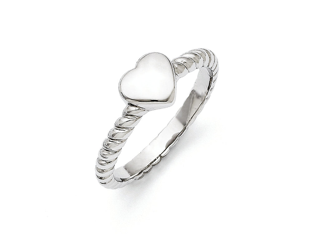 Chisel Stainless Steel Polished Twisted Heart Ring