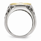 Chisel Stainless Steel Yellow Ip-plated Jesus Polished Ring