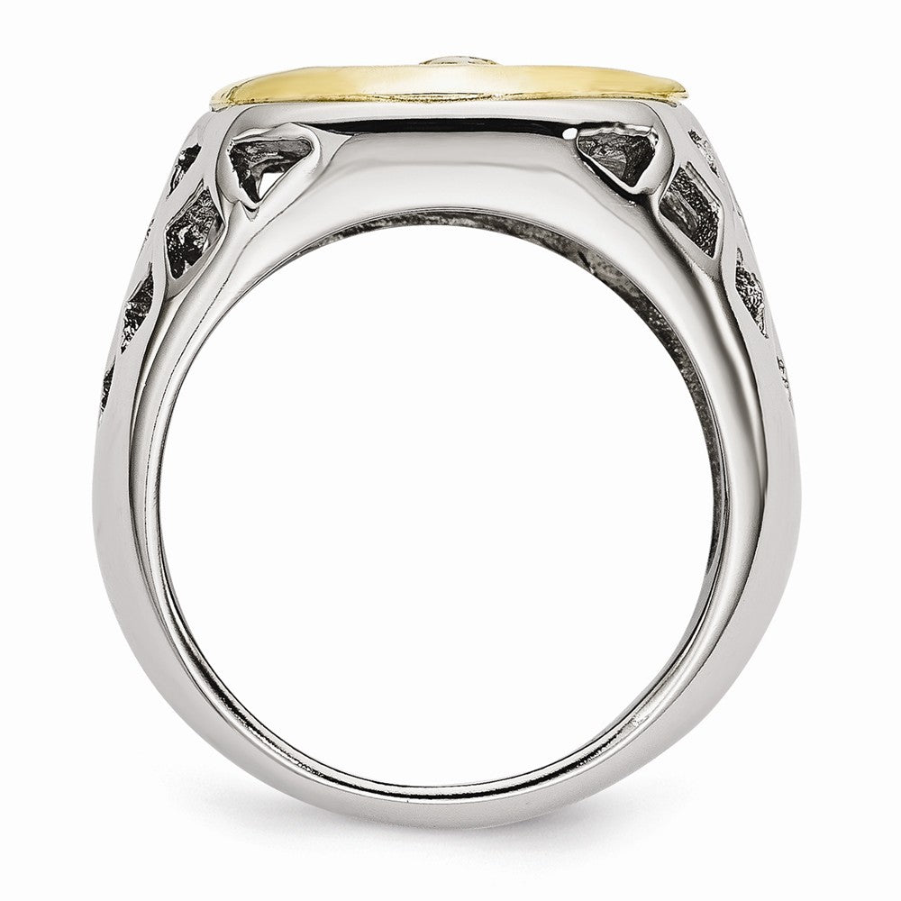 Chisel Stainless Steel Yellow Ip-plated Jesus Polished Ring