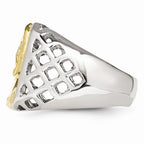 Chisel Stainless Steel Yellow Ip-plated Jesus Polished Ring