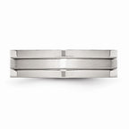 Chisel Stainless Steel Grooved 6mm Satin And Polished Wedding Band