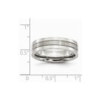 Chisel Stainless Steel Grooved 6mm Satin And Polished Wedding Band