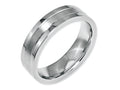 Chisel Stainless Steel Grooved 6mm Satin And Polished Wedding Band