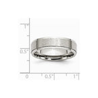 Chisel Stainless Steel Ridged Edge 6mm Brushed And Polished Wedding Band