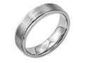 Chisel Stainless Steel Ridged Edge 6mm Brushed And Polished Wedding Band