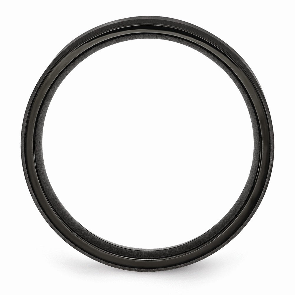 Chisel Stainless Steel 6mm Black Ip-plated Brushed/polished Beveled Edge Wedding Band