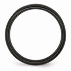 Chisel Stainless Steel 6mm Black Ip-plated Brushed/polished Beveled Edge Wedding Band