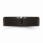 Chisel Stainless Steel 6mm Black Ip-plated Brushed/polished Beveled Edge Wedding Band