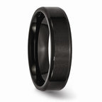 Chisel Stainless Steel 6mm Black Ip-plated Brushed/polished Beveled Edge Wedding Band
