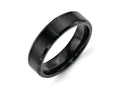 Chisel Stainless Steel 6mm Black Ip-plated Brushed/polished Beveled Edge Wedding Band